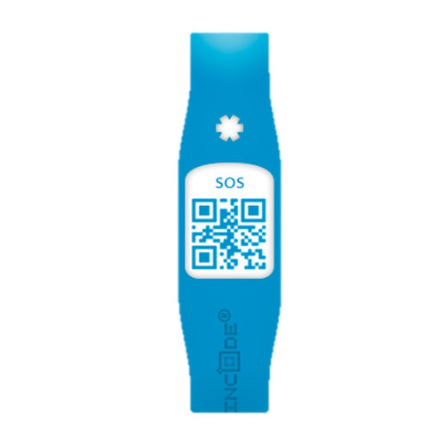 SilinCode - discreet emergency bracelet with QR Code Blue