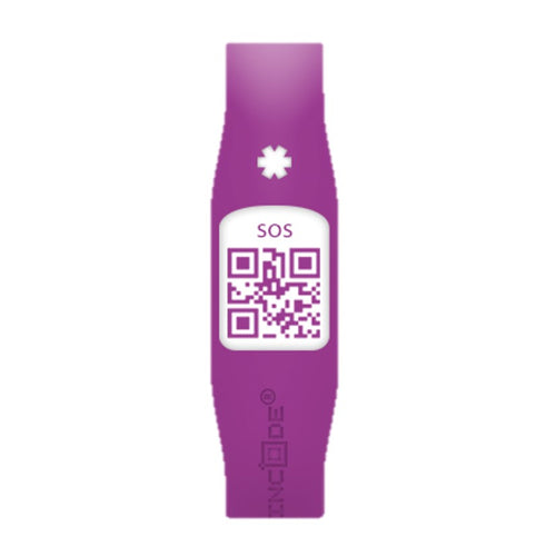 SilinCode - diskretes Notfallarmband mit QR Code Violet