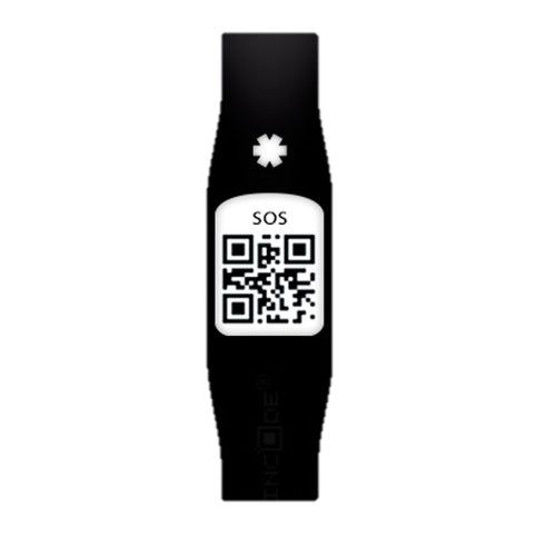 SilinCode - diskretes Notfallarmband mit QR Code Schwarz