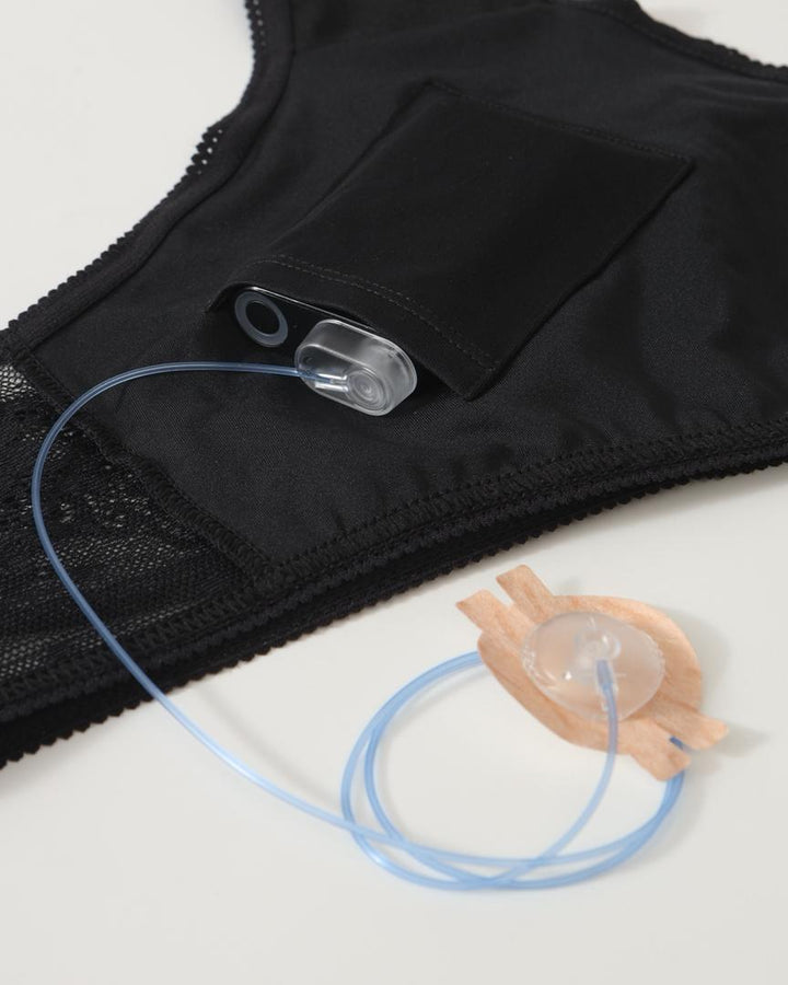 KENNENLERNPREIS: Lingerie mit integrierter Insulinpumpentasche - exklusiver Slip für Diabetikerinnen Spitze schwarz