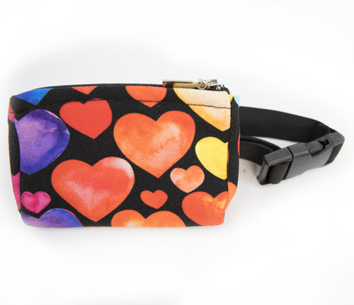 Bum bag hearts with flexible strap