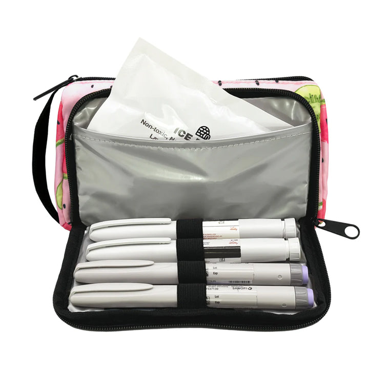 NEW !! Insulated Diabetes INSULIN PEN CASE "WILD PINK" (for 4 insulin pens)