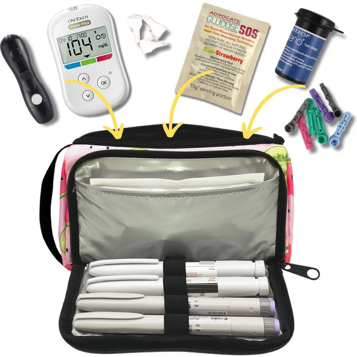 NEW !! Insulated Diabetes INSULIN PEN CASE "WILD PINK" (for 4 insulin pens)