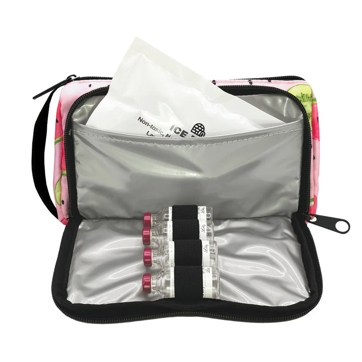 NEW !! Insulated Diabetes INSULIN PEN CASE "WILD PINK" (for 4 insulin pens)