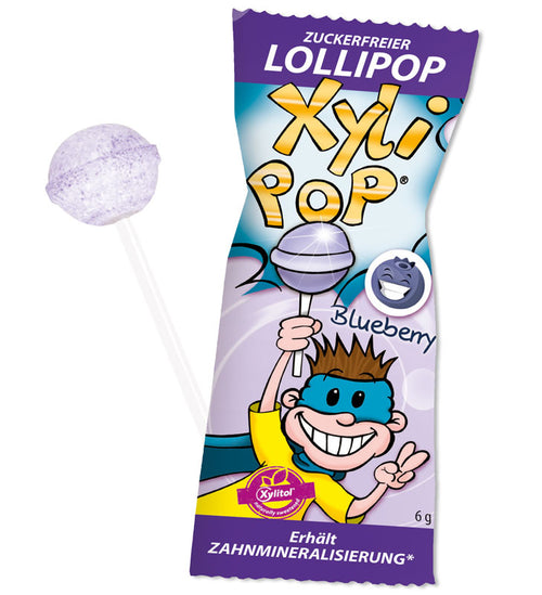 Miradent XyliPOP Lolli Blaubeere ohne BE