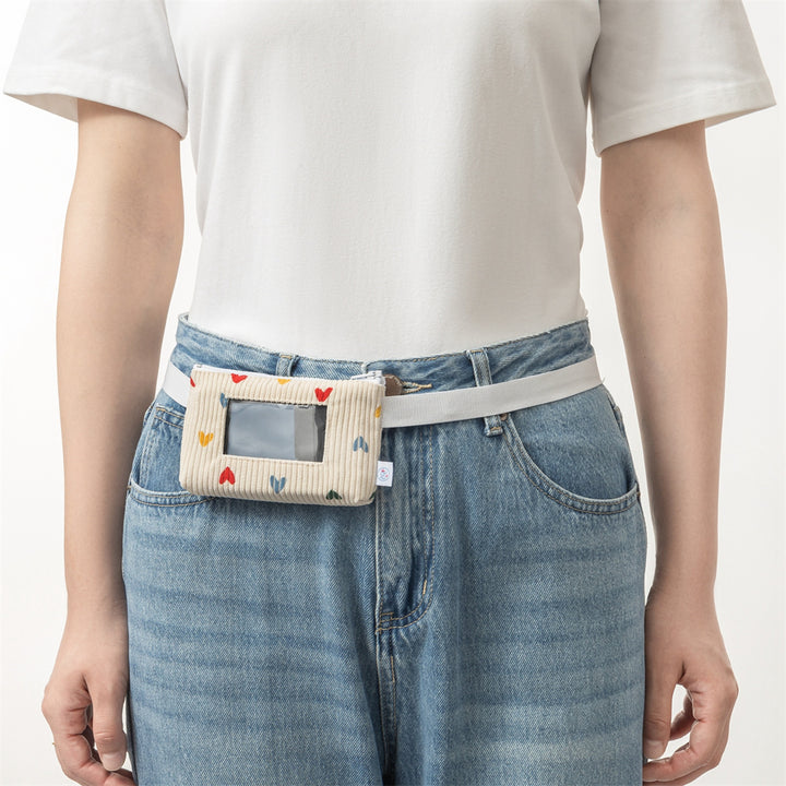Insulinpumpentasche HERZ mit Sichtfenster und flexiblem Gurt (50cm) für Kleinkinder ab 1 Jahr