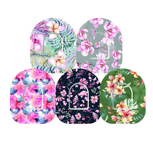 5x Design Tape + Sticker ''Flowers'' - Omnipod