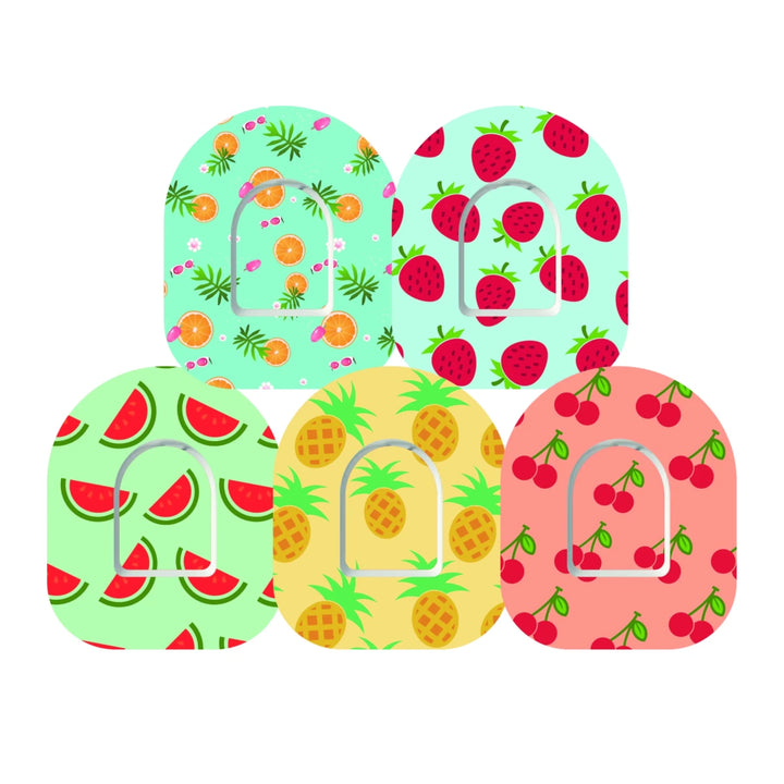 Zuckerschmuck 5x Design Tape + Sticker ''Fruits'' - Omnipod