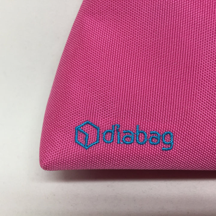 Zuckerschmuck Diabetes Zubehörtasche "Sunny" pink/cyan, klein Logo diabag