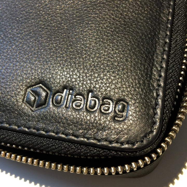 Zuckerschmuck Diabetes Zubehörtasche diabag ''ONE XL'' Rindnappa Schwarz LOGO