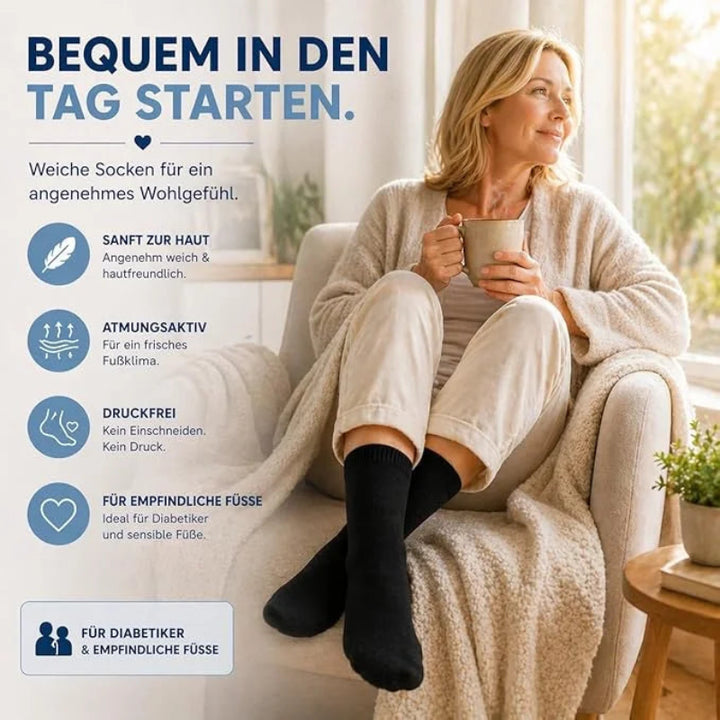 Zuckerschmuck Diabetiker Socken Schwarz von Diabetikern für Diabetiker