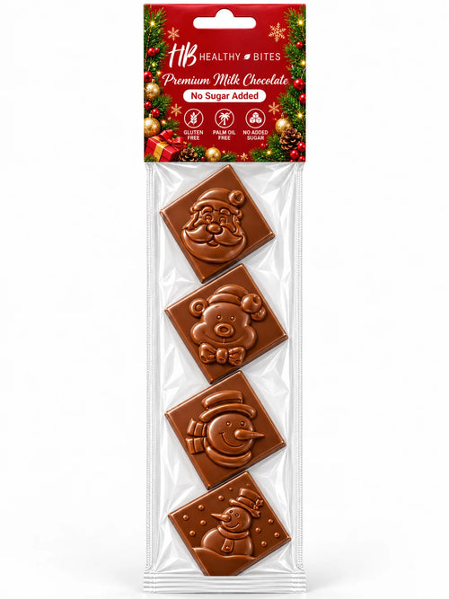 Healthy Bites Weihnachts - Täfelchen, zuckerfreie Vollmilchschokolade, 35g
