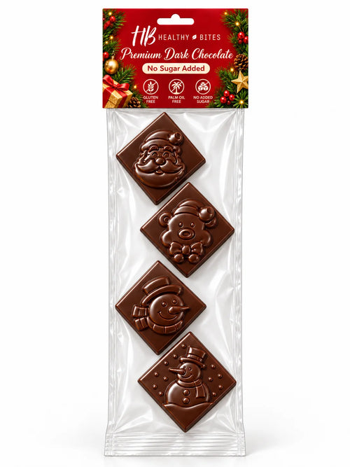 Healthy Bites Weihnachts - Täfelchen, zuckerfreie Zartbitterschokolade, 35g