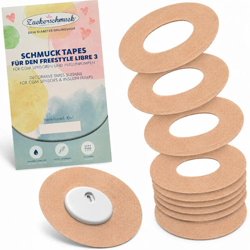 Value pack 10 + 1 Jewelry Tape Oval Beige (e.g. Libre 3)