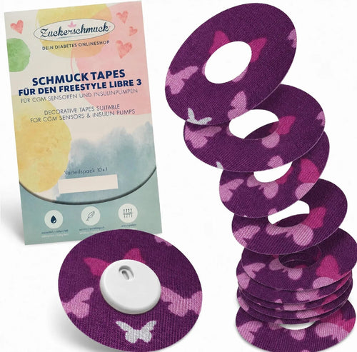 Economy pack 10 + 1 JEWELRY Tape Ring Butterfly (e.g. Libre 3)