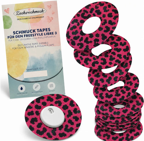 Value Pack 10 +1 free JEWELRY Tape Ring Leo Pink (e.g. Libre 3)