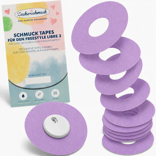 Value Pack 10+1 free JEWELRY Tape Ring Purple (e.g. Libre 3)