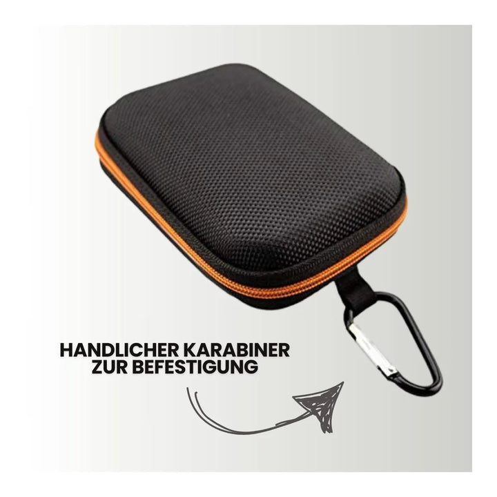 Diabetes Zubehör Tasche mit Karabinerhaken für Blutzuckermessgeräte "SCHWARZ"