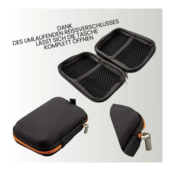 Diabetes Zubehör Tasche mit Karabinerhaken für Blutzuckermessgeräte "SCHWARZ"