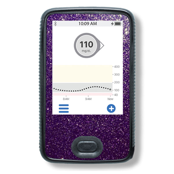 Glitzer Sticker Set für Dexcom G6 lila