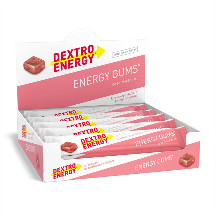 Dextro Energy Gums Strawberry Rhubarb and Vitamins (6 pieces à 5 g KH)