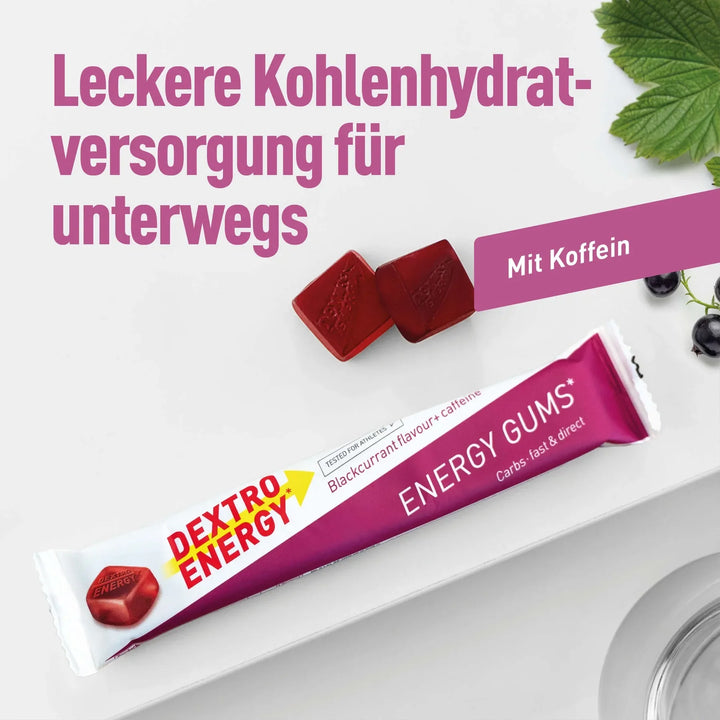 Dextro Energy Gums Blackcurrant + Caffein (6 pieces à 5 g KH)