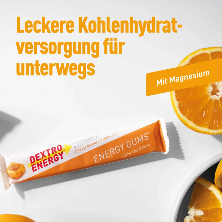 Dextro Energy Gums Orange + Magnesium (6 pieces of 5 g KH each)