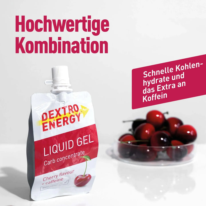 Dextro Energy Liquid Gel Cerise + Koffein, dextrose liquide, 60 ml