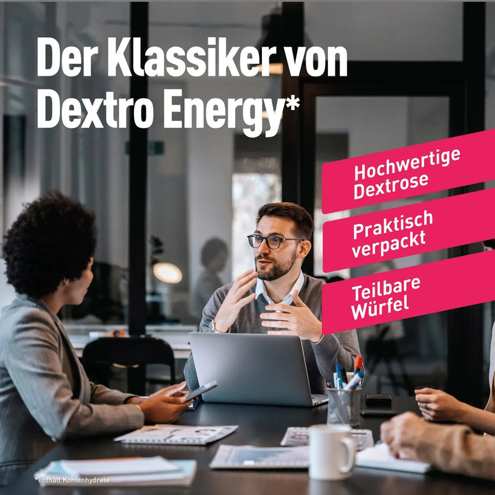 Dextro Energy Würfel Cranberry + Vitamin C, Traubenzucker, 8 einzeln verpackte Täfelchen, 46 g