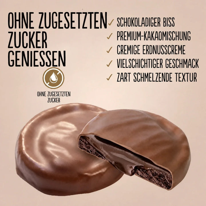 Diablo galletas de chocolate negro sin azúcar con relleno de crema de chocolate (128 g, solo 4,5 g de HC computables por galleta)