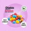 Diablo cacahuetes de colores sin azúcar cubiertos de chocolate con leche (40 g, 2 g de HC computables)