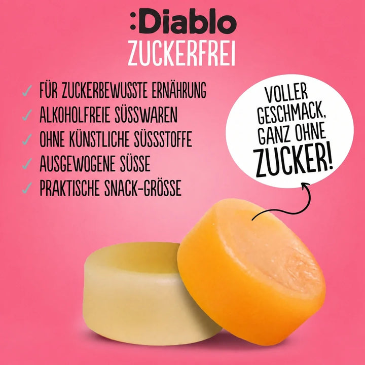 Diablo gominolas sin azúcar (75 g, 1,5 g de HC computables por bolsita)