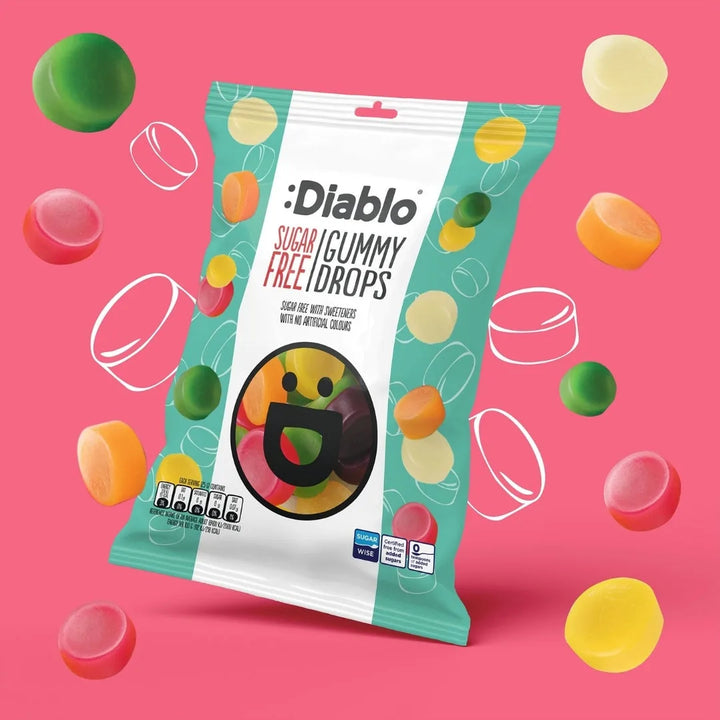 Diablo gominolas sin azúcar (75 g, 1,5 g de HC computables por bolsita)
