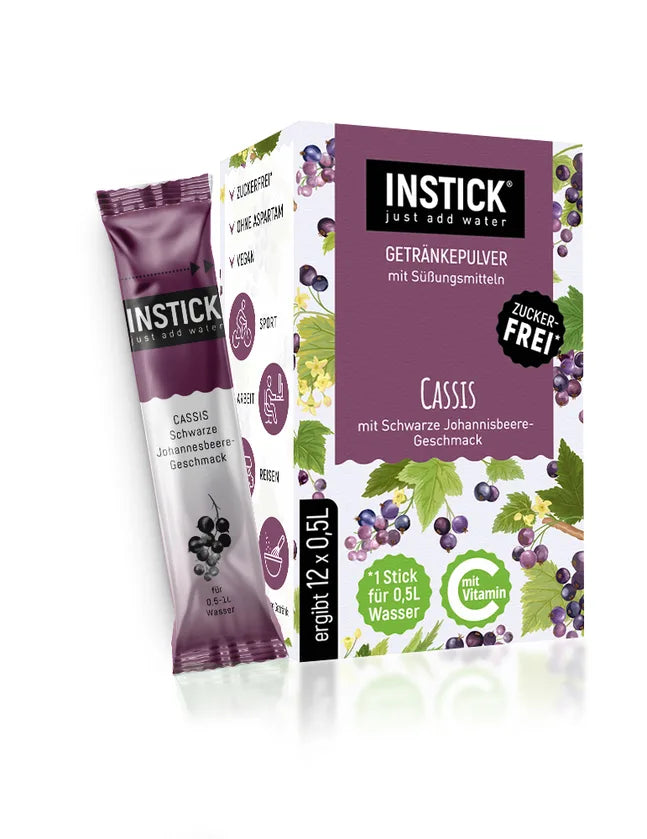 INSTICK sugar-free drink powder, blackcurrant 12x (12 x 0,5 l, without carbs/BE)