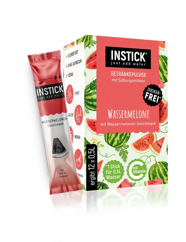 INSTICK Getränkepulver ohne Zucker, Wassermelone 12x (12 x 0,5 l, ohne KH/BE)
