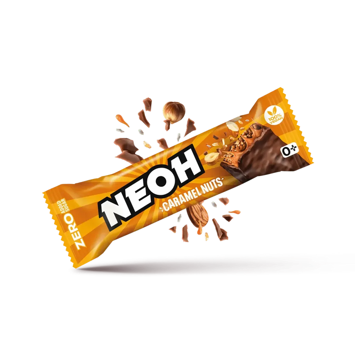 10+2 Saver Pack NEOH CARAMEL NUTS BAR - Sugar-Free Chocolate Bar - Only 2g Net Carbs/Bar
