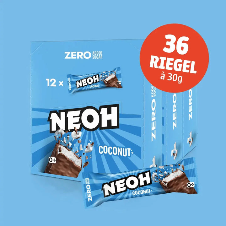 Lot de 10+2 NEOH COCONUT BAR - Barre chocolatée sans sucre - seulement 3g de glucides nets/barre