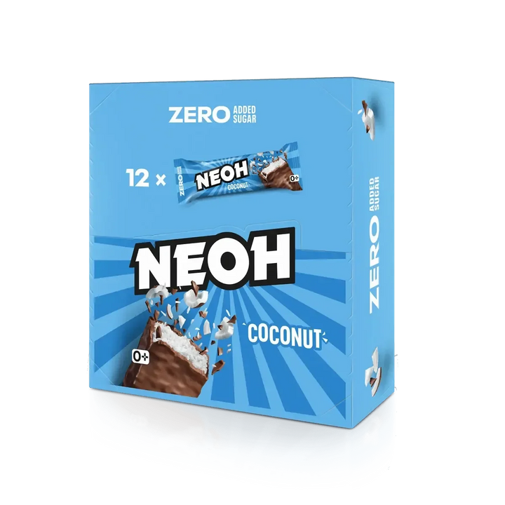 Lot de 10+2 NEOH COCONUT BAR - Barre chocolatée sans sucre - seulement 3g de glucides nets/barre