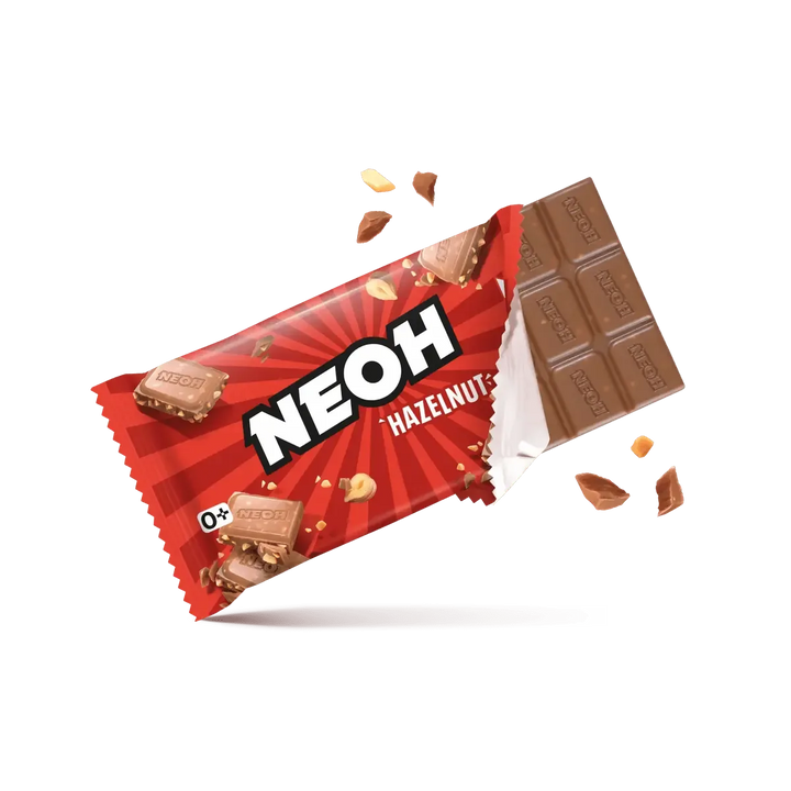 Chocolat NEOH aux noisettes, chocolat keto et chocolat low carb sans sucre (3 g de glucides* pris en compte par tablette)