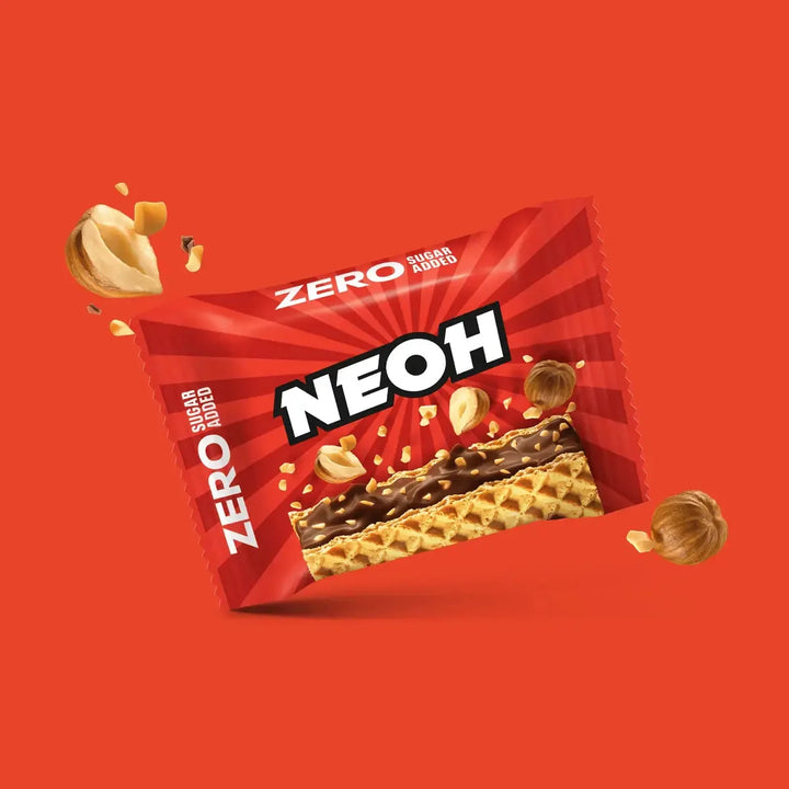 NEOH Waffel: NEOH Hazelnut Crunch, 12x Haselnuss-Waffel ohne Zucker, 10+2 gratis (3 g anrechenbare KH* je Waffel)