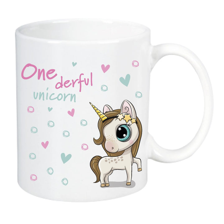 Lustige und niedliche Diabetes Motto Tasse Einhorn "One-derful unicorn" von www.zuckerschmuck.com