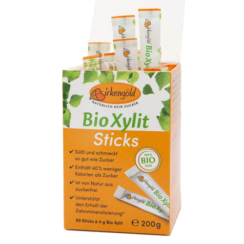 Organic Xylitol Sticks in a box of 50 pieces