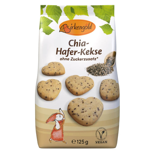 Birkengold®Chia-Oat Cookies with Xylitol 125 g - only 1.8g carbs/cookie