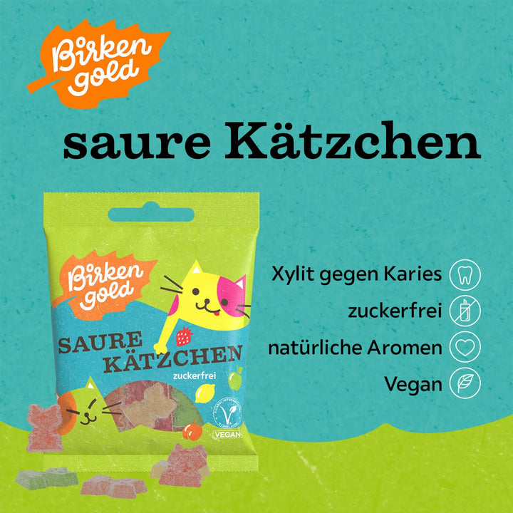 NEU!!! Vegane Saure Kätzchen (ohne Zucker, ohne anrechenbare Kohlenhydrate/ BE) 50g