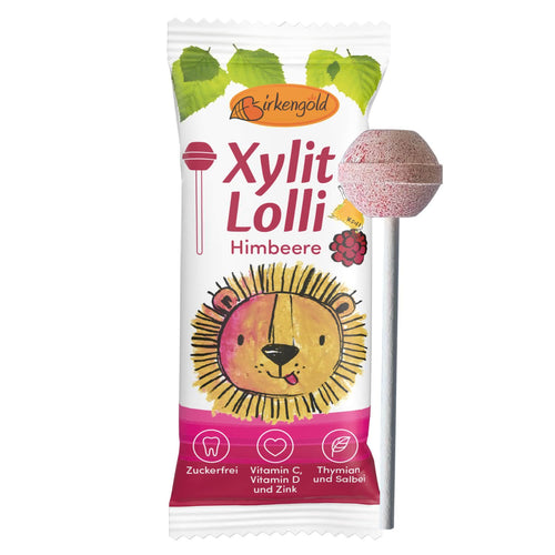 Xylitol Lollipop Raspberry 6 g without BE