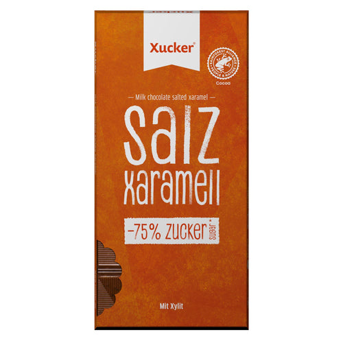 Xylitol chocolate whole milk with salted xaramel - only 11g carbs/100g 