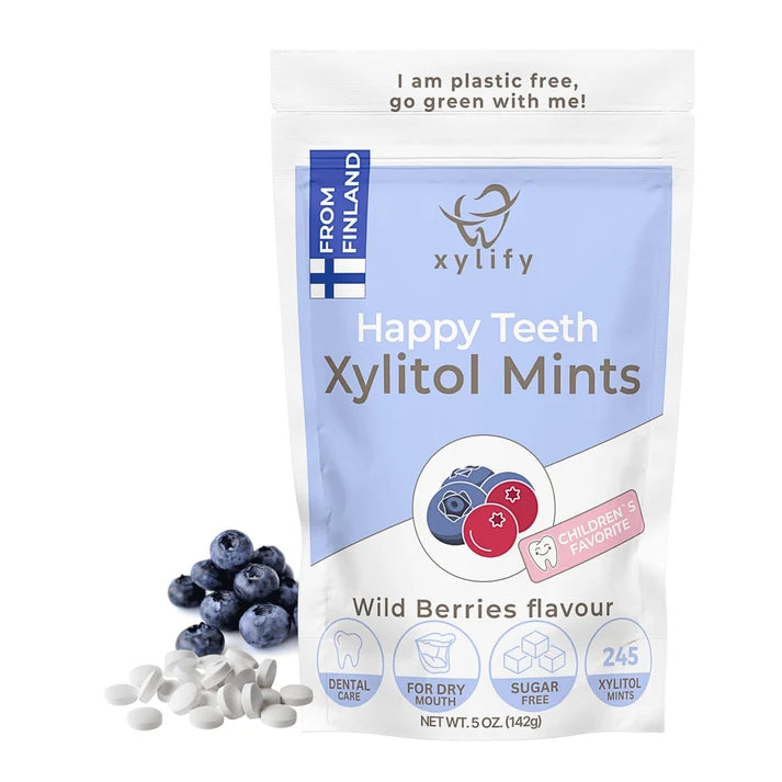 Xylify Happy Teeth Xylitol Mints – Sugar-free Xylitol Lozenges for Dental Care, 142 g