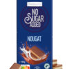 Vollmilchschokolade mit Nougat-Füllung und Süßungsmittel Maltit und Ballaststoff Inulin. 
